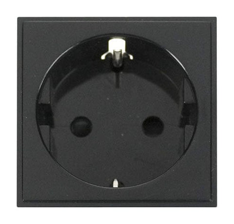 16a European Schuko Socket Outlet - Black - SE Home