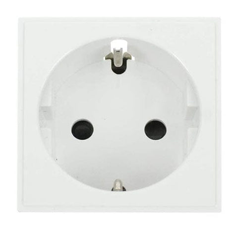 New Media 16a European Schuko Socket Outlet - Polar White