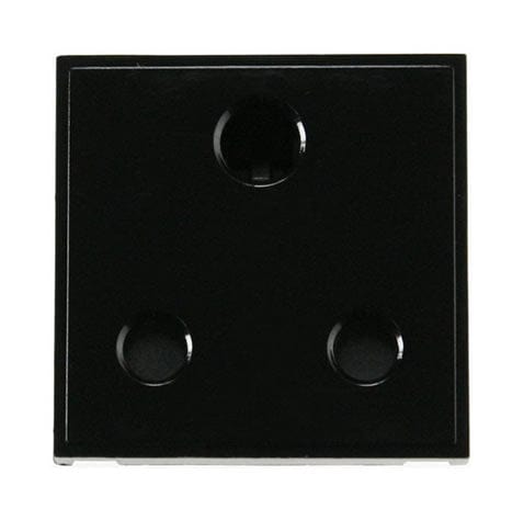 15A Round Pin New Media Socket - Black - SE Home