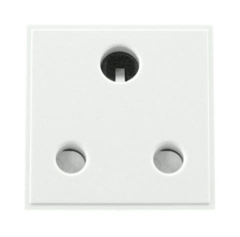 15A Round Pin New Media Socket - White - SE Home