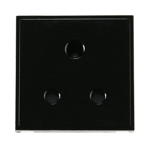 5A Round Pin New Media Socket - Black - SE Home