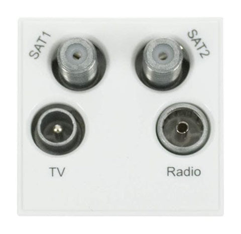 Quad TV Radio Sat 1 And Sat 2 - Polar White - SE Home