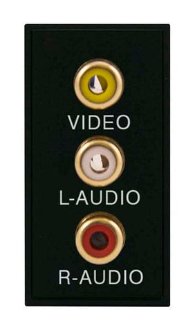 Triple RCA Module with Screw Terminals - Black - SE Home