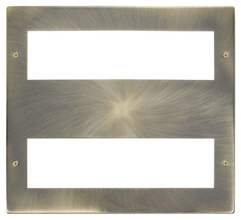 Large Media Front Plate (2 X 8 Module) - Antique Brass - SE Home