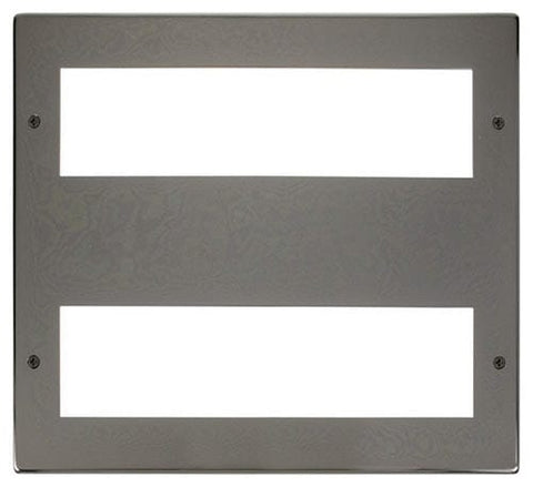 Large Media Front Plate (2 X 8 Module) - Black Nickel - SE Home