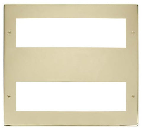 Large Media Front Plate (2 X 8 Module) - Brass - SE Home