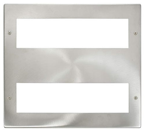 New Media Large Media Front Plate (2 X 8 Module) - Brushed Stainless