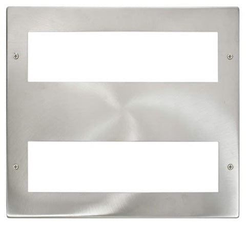 Large Media Front Plate (2 X 8 Module) - Brushed Stainless - SE Home