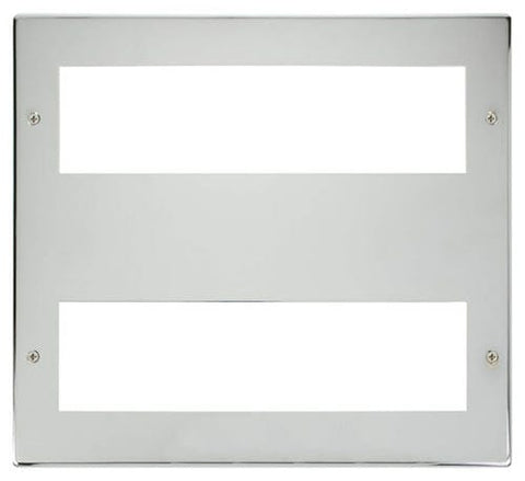Large Media Front Plate (2 X 8 Module) - Chrome - SE Home