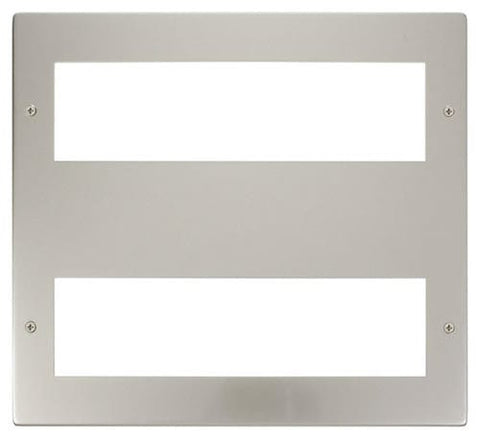 Large Media Front Plate (2 X 8 Module) - Pearl Nickel - SE Home