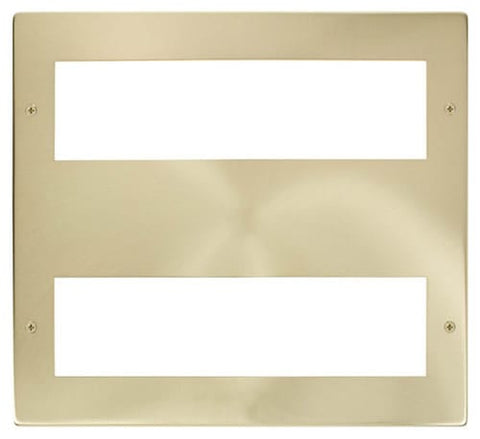 Large Media Front Plate (2 X 8 Module) - Satin Brass - SE Home