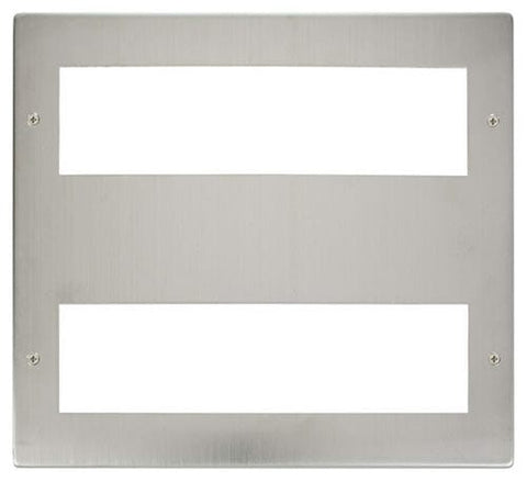 New Media Large Media Front Plate (2 X 8 Module) - Stainless Steel