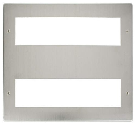 Large Media Front Plate (2 X 8 Module) - Stainless Steel - SE Home