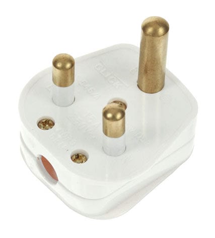 15A Round Pin Plug White - SE Home