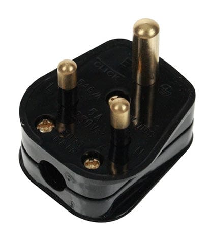 5A Round Pin Plug Black - SE Home