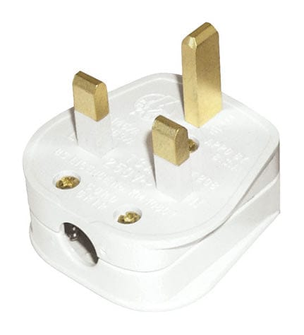 13A Resilient Plug Top (13A Fused) Bar Grip White - SE Home