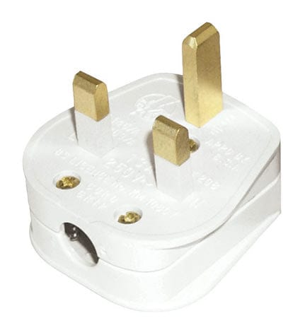 13A Resilient Plug Top (5A Fused) Bar Grip White - SE Home