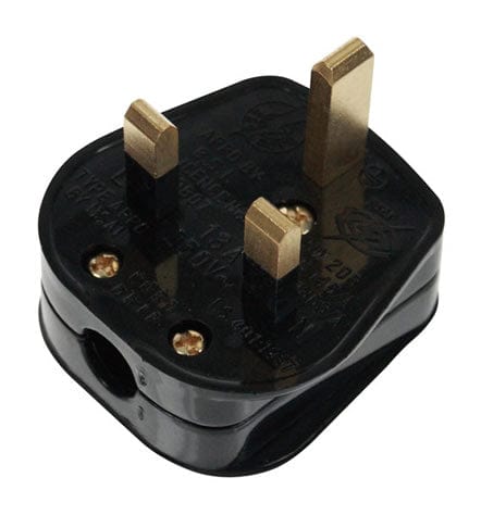 13A Resilient Plug Top (5A Fused) Bar Grip Black - SE Home
