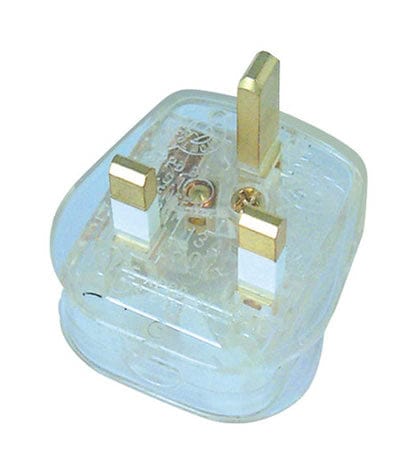 13A Transparent Plug Top (13A Fused) Fast Fit Clear - SE Home