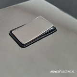 Screwless Polished Chrome - Black Trim - Slim Plate Screwless Polished chrome metal Double Blanking Plate