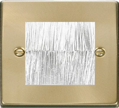 Satin Brass Brush Outlet Plate - White Brush - SE Home