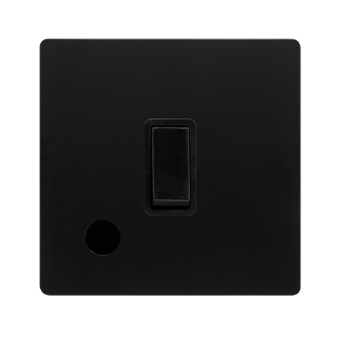 Screwless Plate Matt Black 20A Double Pole Switch With Flex Outlet - Black Trim - SE Home