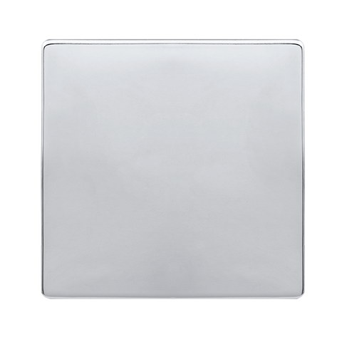Screwless Plate Polished Chrome 1 Gang Blank Plate
