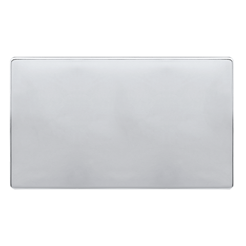 Screwless Plate Polished Chrome 2 Gang Blank Plate - SE Home
