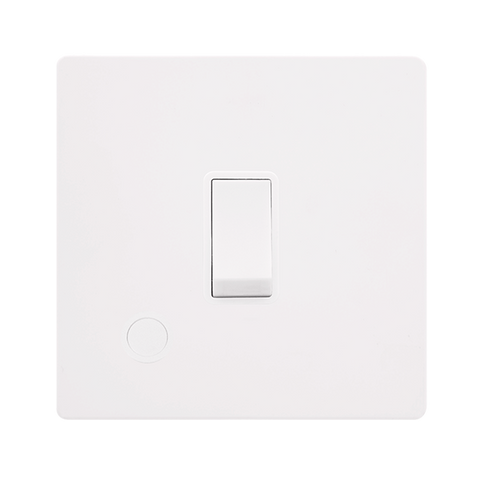 Screwless Plate White Metal 20A Double Pole Switch With Flex Outlet - White Trim - SE Home