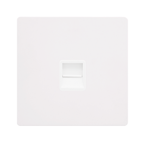Screwless Plate White Metal Single Telephone Master Outlet - White Trim - SE Home