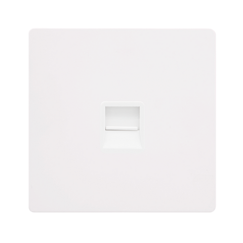 Screwless Plate White Metal Single Telephone Secondary Outlet - White Trim