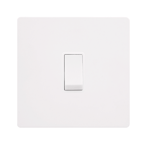 Screwless Plate White Metal 20A Double Pole Switch - White Trim