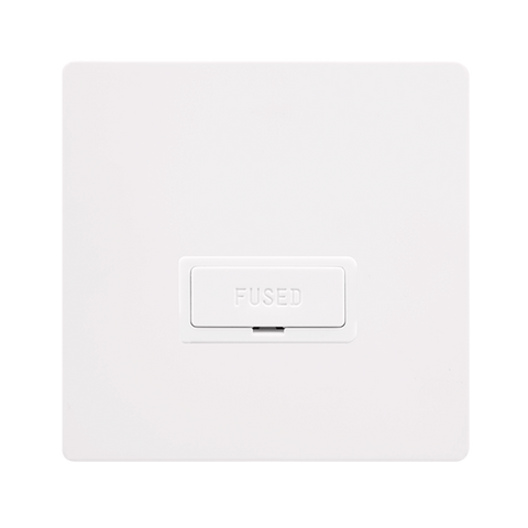 Screwless Plate White Metal 13A Fused Connection Unit - White Trim