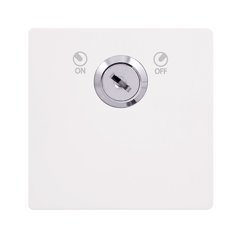 Screwless Plate White Metal 20A Double Pole Key Lockable Switch - Metal White Cover Plate - Screwless