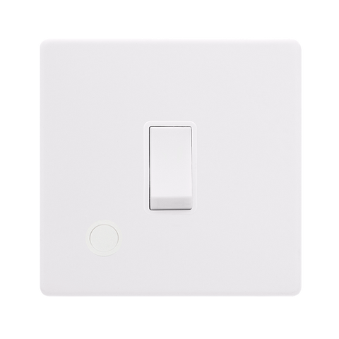 Screwless Plate Polar White 20A Double Pole Switch With Flex Outlet - White Insert - SE Home