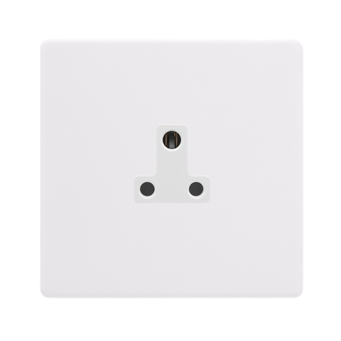 Screwless Plate Polar White 2A Round Pin Socket - White Insert - SE Home