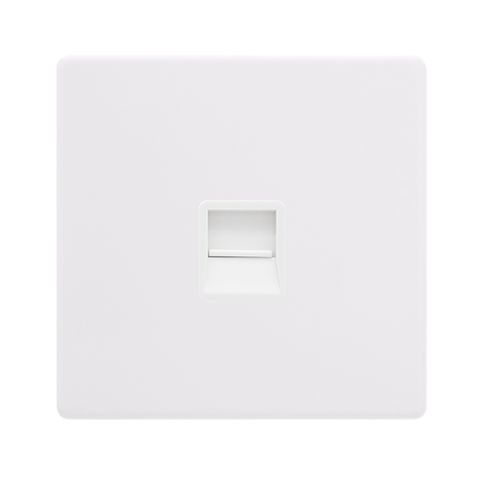 Screwless Plate Polar White Single Telephone Master Outlet - White Insert