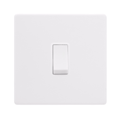 Screwless Plate Polar White 20A Double Pole Switch - White Insert - SE Home