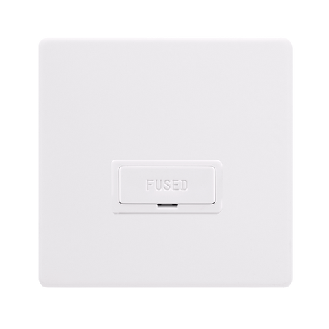 Screwless Plate Polar White 13A Fused Spur Unit - White Insert - SE Home