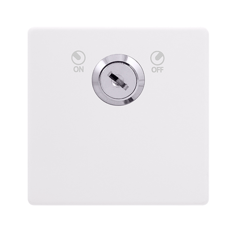 Screwless Plate Polar White 20A Double Pole Key Lockable Switch - Polar White Cover Plate - Screwless - SE Home