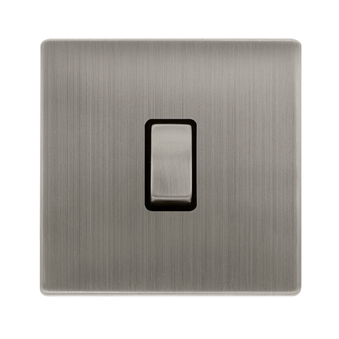 Screwless Plate Stainless Steel 20A Ingot Double Pole Switch - Black Trim - SE Home