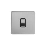 Screwless Brushed Chrome 10A 1 Gang Intermediate Light Switch - SE Home