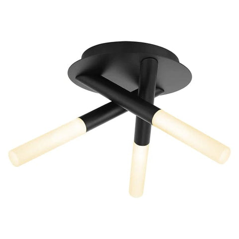 Cross 3 Light Bathroom Semi Flush Ceiling Light - Matte Black - SE Home