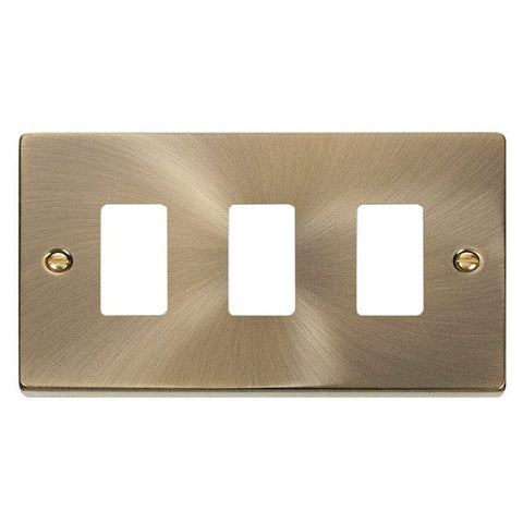 Gridpro 3 Gang Antique Brass Plate - SE Home