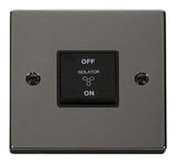 Black Nickel 10A 3 Pole Fan Isolation Switch - Black Trim - SE Home