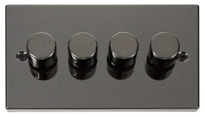 Black Nickel 4 Gang 2 Way LED 100W Trailing Edge Dimmer Light Switch - SE Home