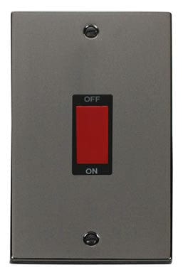 Black Nickel 2 Gang Size 45A Switch - Black Trim - SE Home