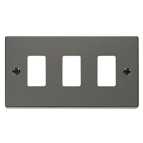 Gridpro 3 Gang Black Nickel Plate - SE Home