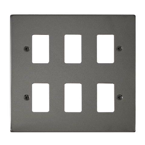 Gridpro 6 Gang Black Nickel Plate - SE Home
