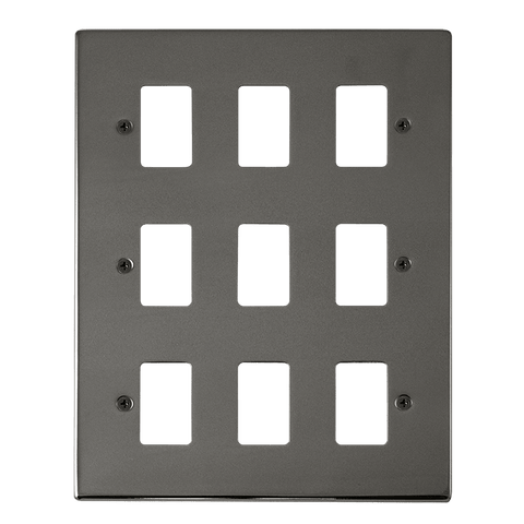 Gridpro 9 Gang Black Nickel Plate - SE Home